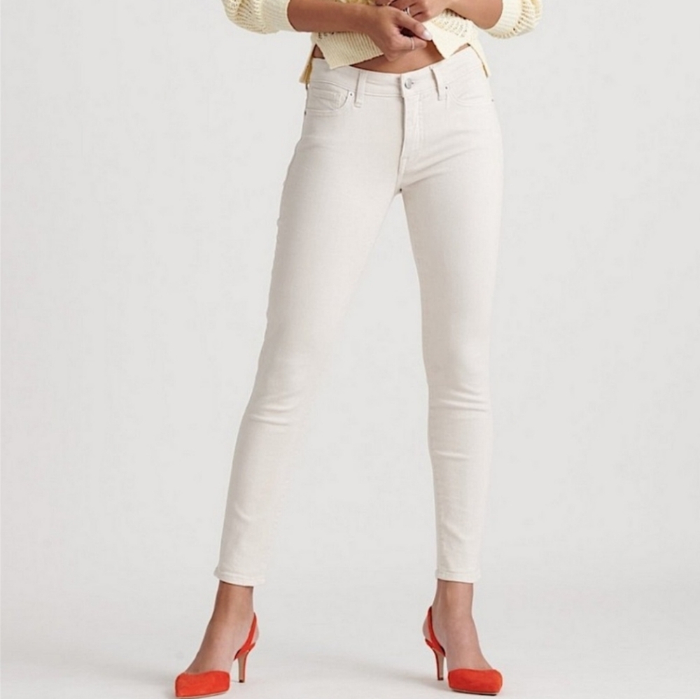 Lucky Brand White Ava Skinny Mid Rise Jeans Size 4